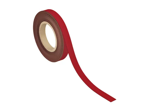 Magneetband MAUL beschrijf- wisbaar 10mx20mmx1mm rood