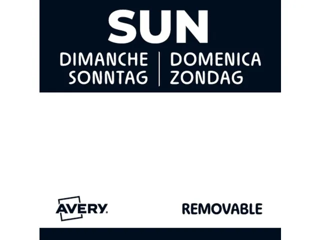 Etiket Avery HACCP zondag zwart 25x25mm 1000 stuks