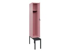 locker met bank,HxBxD 2120x300x815mm,1vak,vak B 300mm,draaigrendel