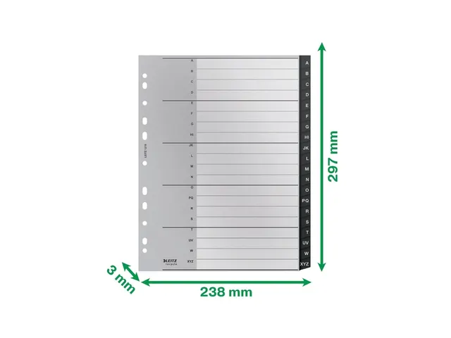 Tabblad Leitz Recycle A4 11-gaats A-Z extra breed PP