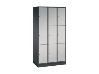 lockerkast,HxBxD 1950x920x500mm,3x3vakken,cil.-slot,sokkel - 2