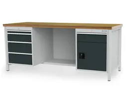 werkbank,m. achterwand,HxBxD 859x2000x750mm,multiplexblad
