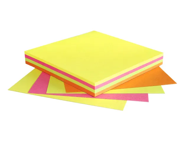 Bloc mémos 75x75mm Brillant Assorti 100 feuillets