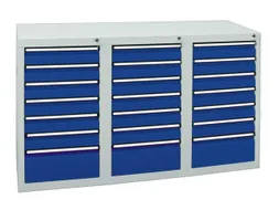 ladekast,HxBxD 900x1500x500mm,21lade(n),centr. vergrendeling