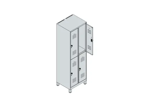 dubbeldekse locker,HxBxD 1950x600x500mm,2x2vak.,vak B 300mm