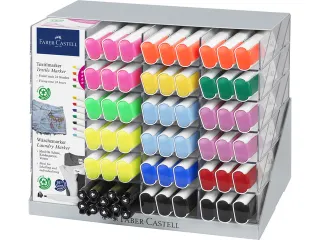 Textielmarker Faber-Castell display POS 110 stuks en 10 stuks wasmarke - 1