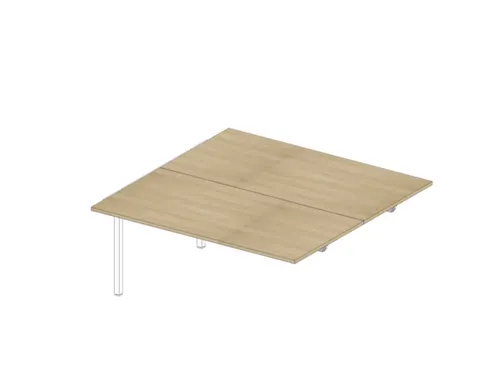 aanbouwtafel,v. benchtafel m. 4-voet,HxBxD 730x1600x1600mm,blad eiken