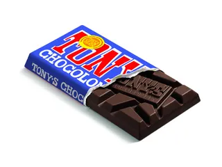Chocolade Tony Chocolonely donkere melk pretzel toffee reep 90 gram - 1