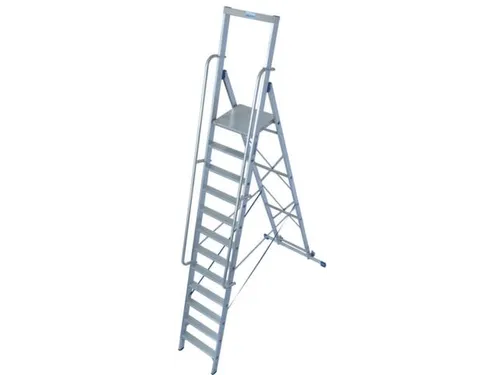 verrijdbare treden-platformladder eenzijdig 12treden stand H 2 8m