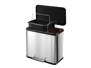 Gescheiden Afvalbak Öko Duo Plus 17 liter + 9 Liter RVS Zwart Hailo - 4