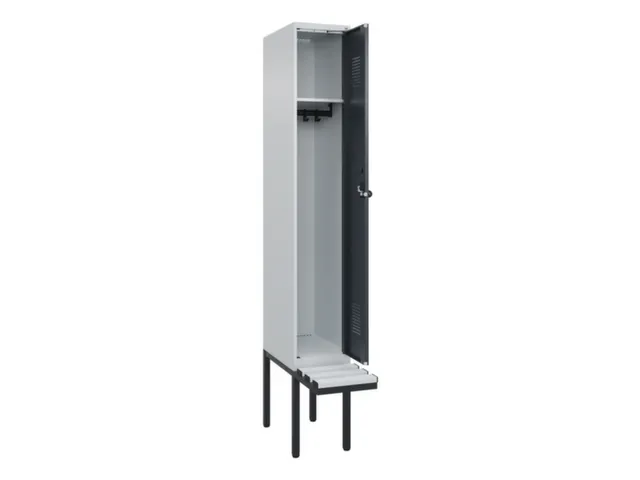 locker met bank,HxBxD 2120x300x815mm,1vak,vak B 300mm,draaigrendel