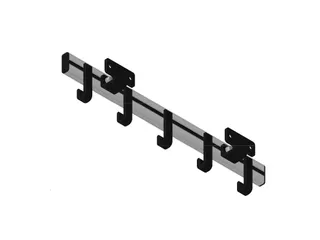 Pro-line Wandgarderobe 5 Haken zwart grijs - 5