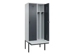 locker met bank,voor scheiding van kleding,HxBxD 2120x800x815mm,2vak