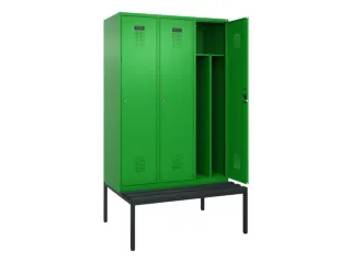 locker met bank,voor scheiding van kleding,HxBxD 2120x1200x815mm,3vak - 1