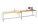 banc-patère,LxP 2000x370mm,barrettes en bois hêtre,piètement RAL701