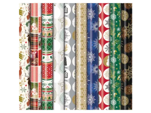 Geschenkpapier Kerst Premium 70cmx2m assorti