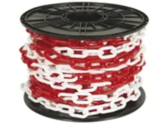 OUTLET Afzetketting Rood Wit 8mm Op Haspel 25 meter