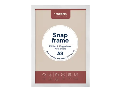 Kliklijst Europel A3 25mm mat wit