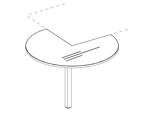 aanbouwtafel,i.h.v.,HxØ 720-840x1000mm,driekwartrond,MS-donkergrijs