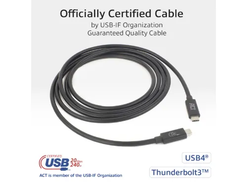 Kabel ACT USB-C 4.0 20Gbps Thunderbolt 3 2m