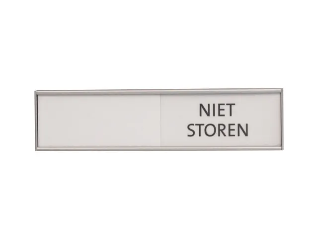 Design Schuifbord Aluminium Niet Storen Wit 150x40mm