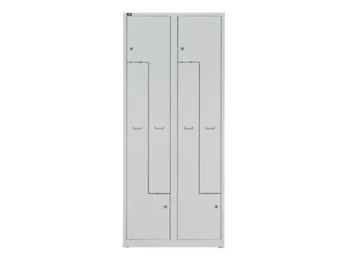 Z-garderobekast,HxBxD 1850x800x500mm,vak B 400mm,cil.-slot,sokkel