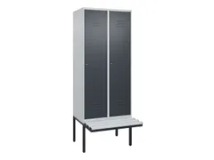armoire vestiaire noir et blanc HxlxP 2120x800x815mm 2compart.
