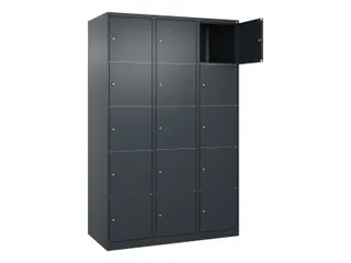 lockerkast,HxBxD 1850x1200x500mm,3x5vakken,vak B 400mm,cil.-slot - 1