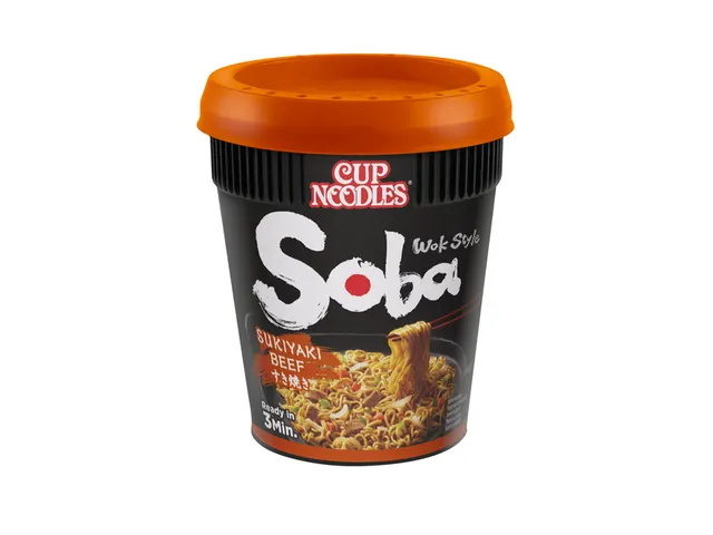 Noodles Nissin Soba sukiyaki beef cup