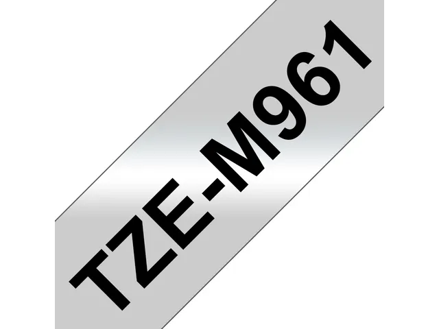 Brother TZe-M961 labeltape zwart op mat zilver – breedte 36 mm