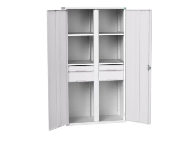 universele kast,HxBxD 2000x1050x550mm,4xStalen bodem,4lade(n)