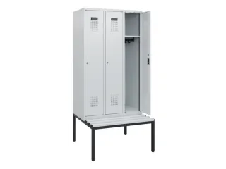 locker met bank,HxBxD 1950x900x815mm,3vak,vak B 300mm,cilinderslot - 1