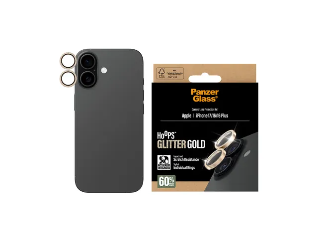 PanzerGlass Hoops Camera Lens Protector Glitter Gold iPhone 17 |