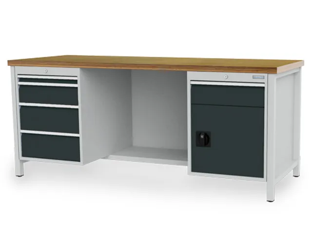 werkbank,m. achterwand,HxBxD 859x2000x750mm,multiplexblad