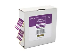 Voedseletiketten 86x33x89mm Zonder Allergenen Dispenser 500 stuks