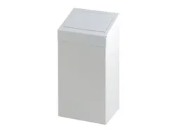 Afvalbak Vepa Bins met pushdeksel 50 liter metaal wit