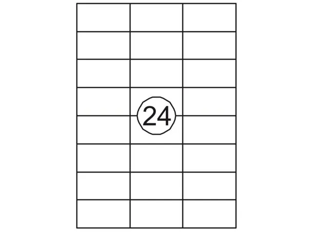 Etiket Rillstab 70x37mm Wit 2400 Stuks