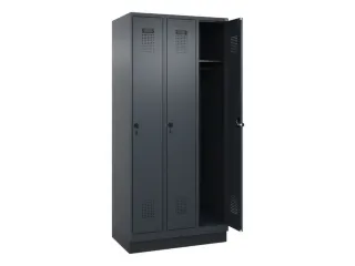 locker,HxBxD 1950x900x500mm,3vak,vak B 300mm,draaigrendel,sokkel - 2