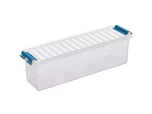Q-line opbergbox 1,3L transparant blauw - 27x8,4x9cm