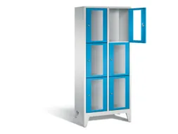 lockerkast 1850x810x500mm 2x3 vakken Cilinderslot Poten, RAL5012