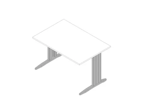 bureau,HxBxD 730x1200x800mm,blad wit,C-voet aluminium