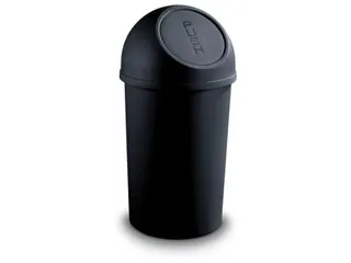 afvalbak,45l,HxØ 700x403mm,romp PP zwart,deksel PP zwart - 1