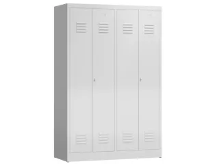 garderobekast HxBxD 1800x1185x500mm 4vak klink RAL7035 - 1