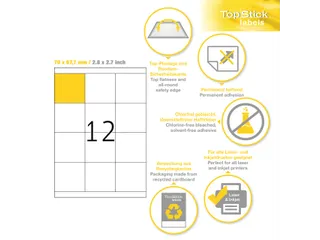 Etiketten universele labels A4 permanent 70x67,7mm Wit 1200 stuks - 2