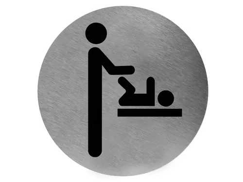 Pictogram Rond Luierverschoning Rvs, Ps0005cs 116mm