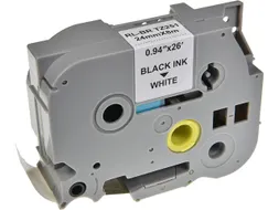 Labeltape p-touch TZE-251 4mmx8m zwart op wit gelamineerd
