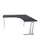bureau in vrije vorm,HxBxD 740x1600x1400mm,vrije vorm,CC-zwart