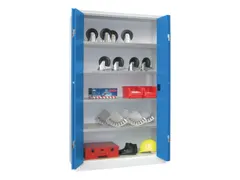 Vouwdeurkast 1950x1200x500mm 4legborden Verzinkt Ral7035 Front Ral5012