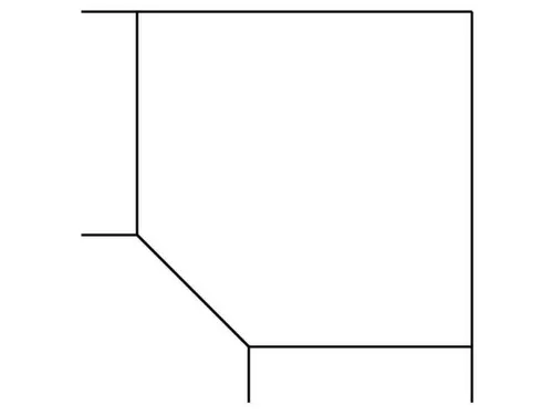 koppelelement voor bureau,90 °,BxD 1200x1200mm,blad notenboom,hoekig