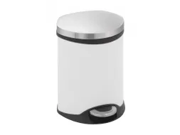 Pedaalemmer Shell Bin 6 Liter Wit Mat RVS